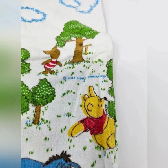 Vintage Winnie The Pooh 100 Acre Wood Print Flannel Receiving Blanket 28”x40” - Picture 2 of 6